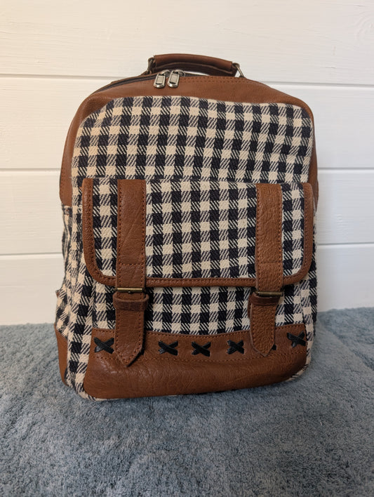 Gheri cotton medium checkered backpack