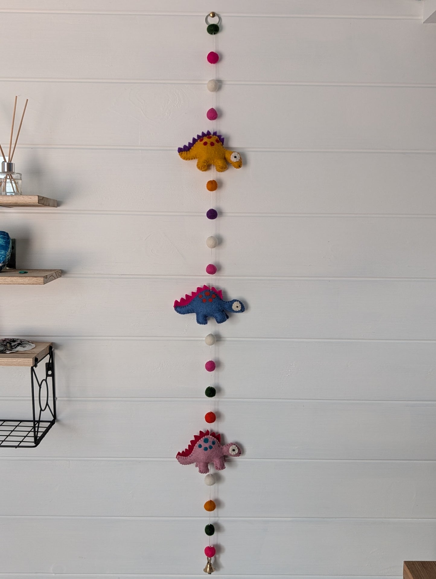Felt handmade dinosaur hanging garland