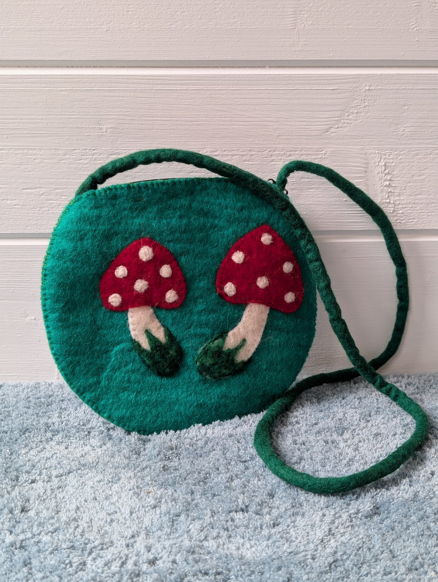 Felt handmade mushroom small handbag