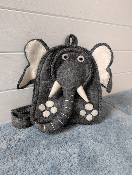 Felt handmade elephant backpack