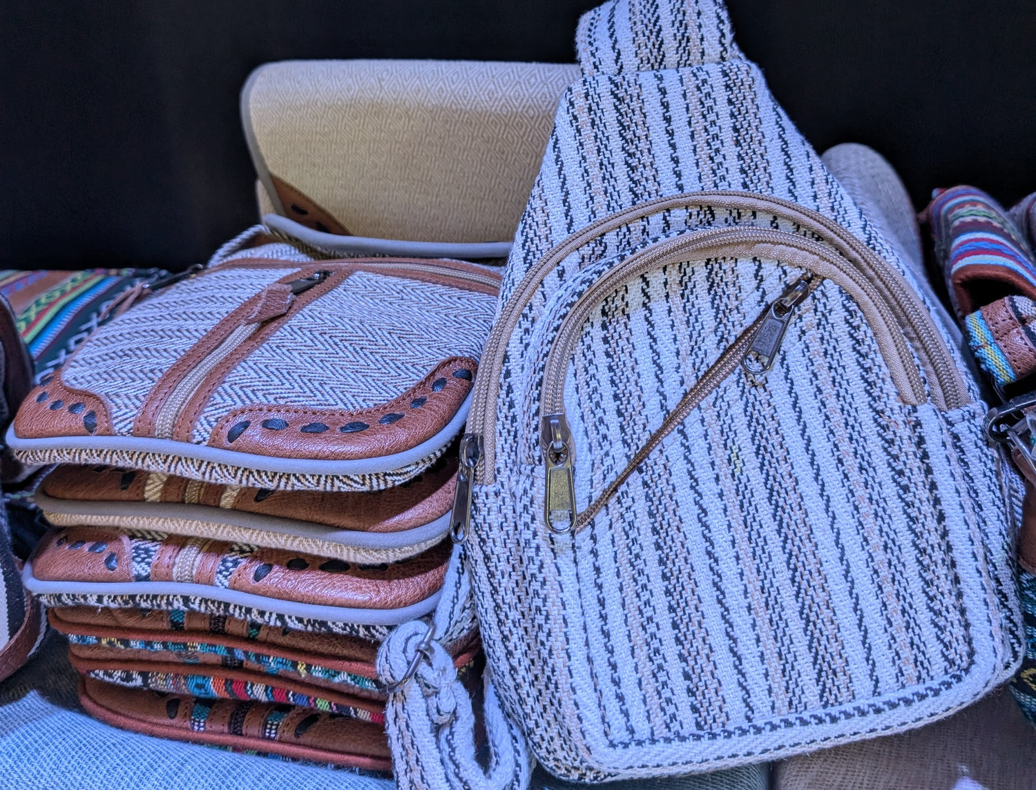 Gheri Cotton and leather bags