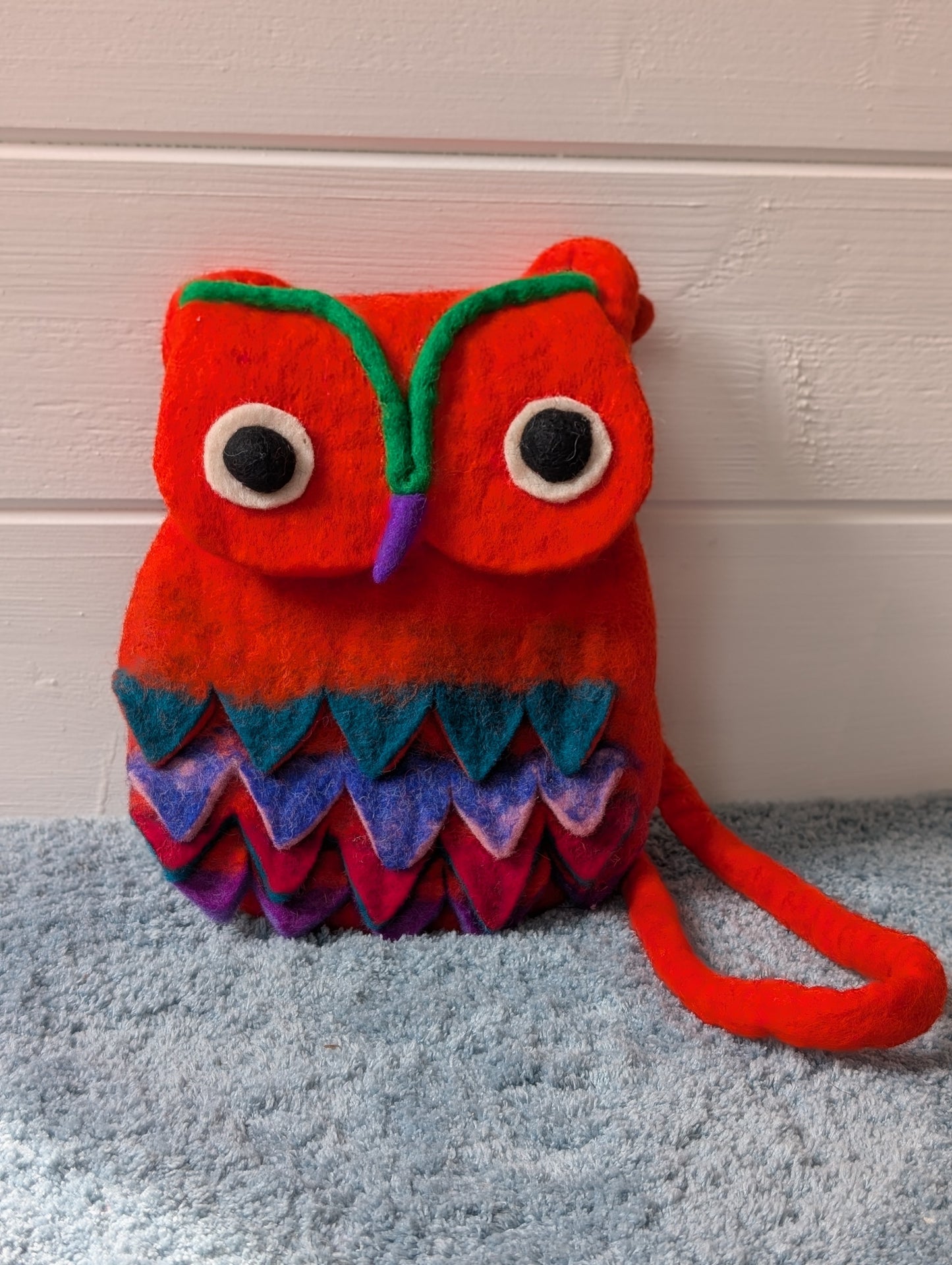 Felt handmade owl handbag