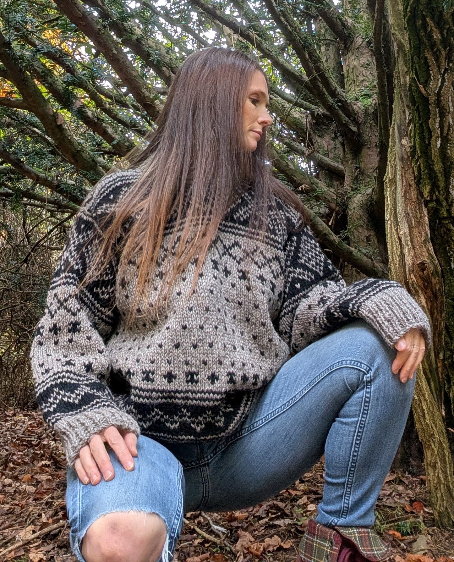 Unisex chunky knit wool jumper